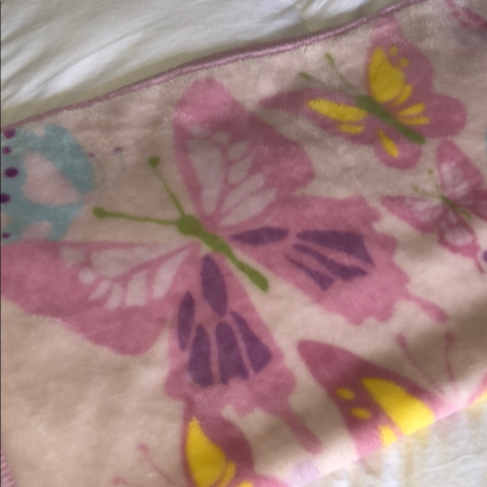 Fuzzy Pink Butterfly Blanket